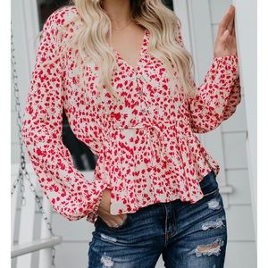 VICI First Kiss Floral Drawstring Top